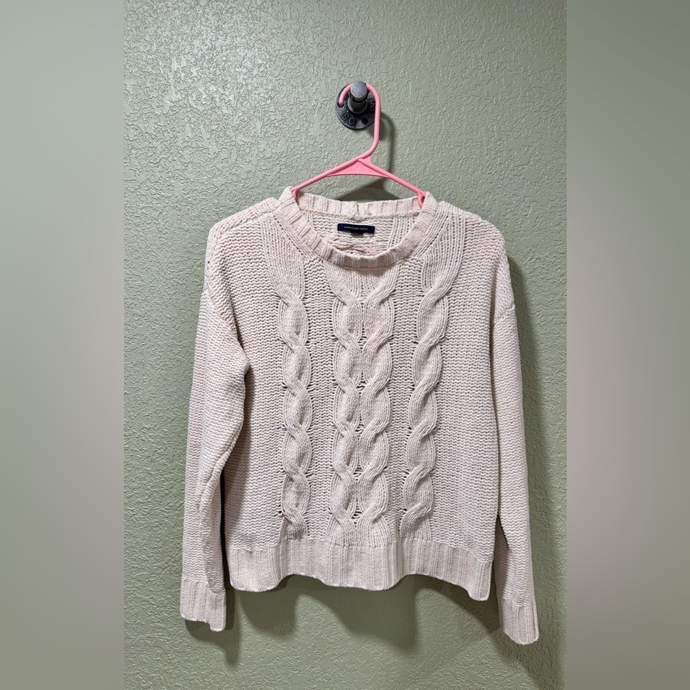 American Eagle Outfitters Cable Knit Sweater - Cream